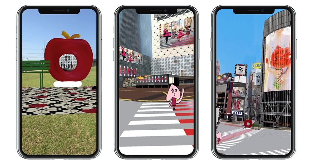 渋谷スクランブル交差点AR 平面認識ポータル型AR