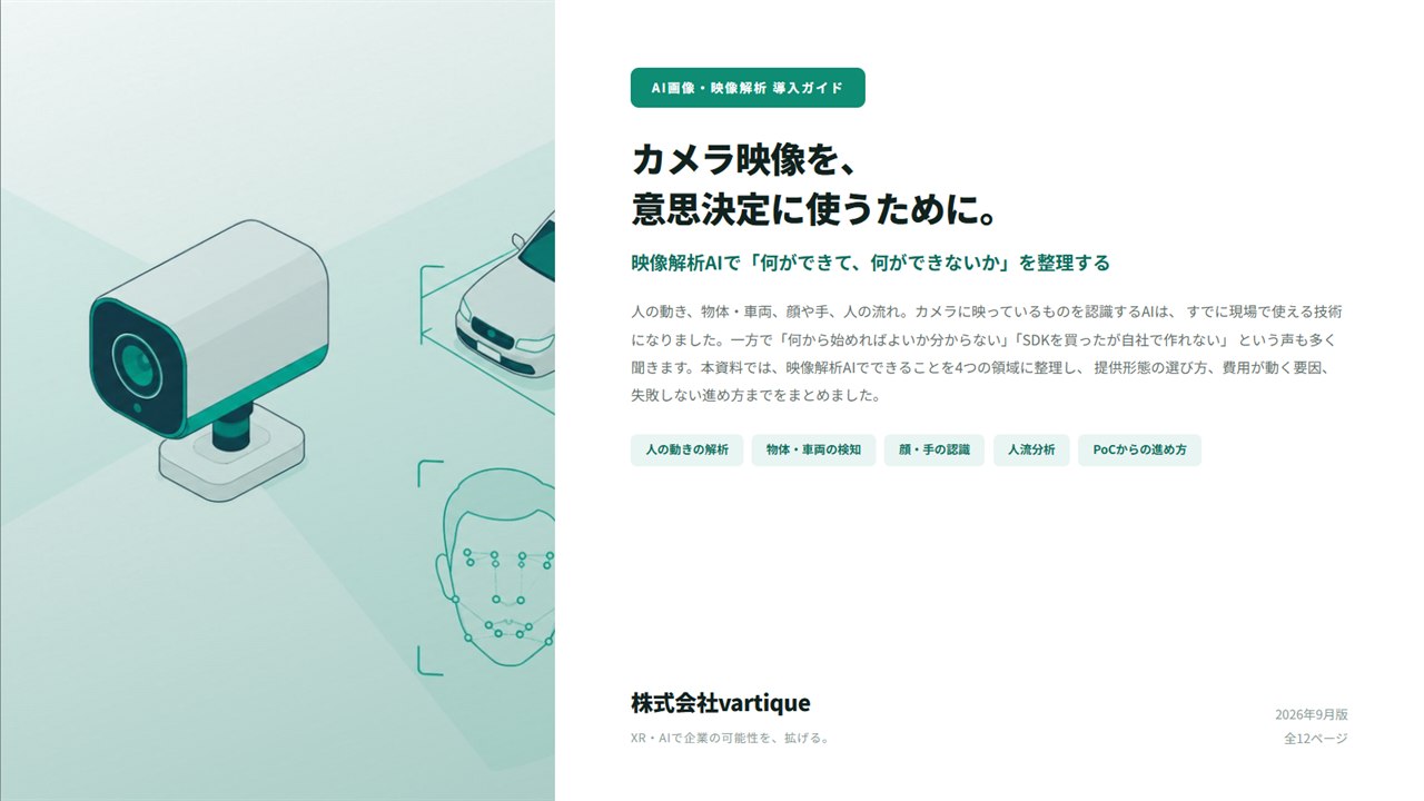 AI画像・映像解析 導入ガイドの表紙